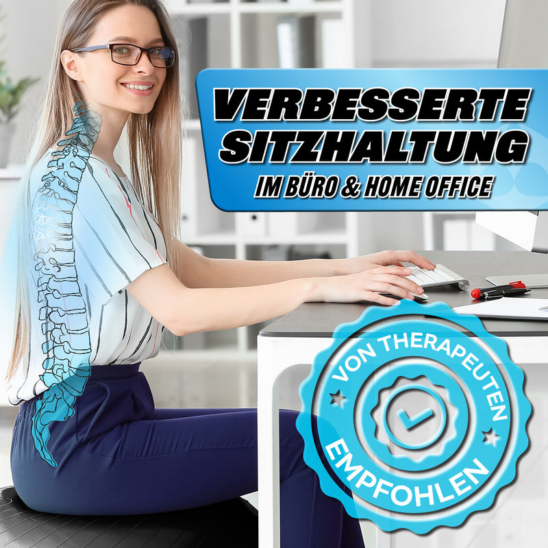 #DoYourFitness Gymnastikball inkl. Ballpumpe - Fitness Sitzball in Schwarz, 75 cm für verbesserte Sitzhaltung im Büro und Home Office.
