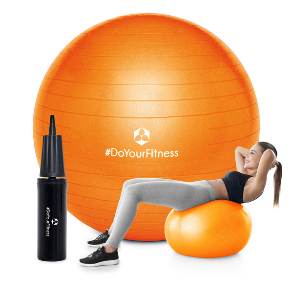 #DoYourFitness Gymnastikball inkl. Ballpumpe - Fitness Sitzball - Orange - 65 cm