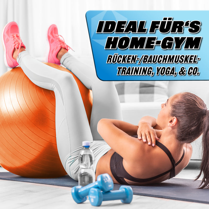 #DoYourFitness Gymnastikball inkl. Ballpumpe - Fitness Sitzball - Orange - 85 cm