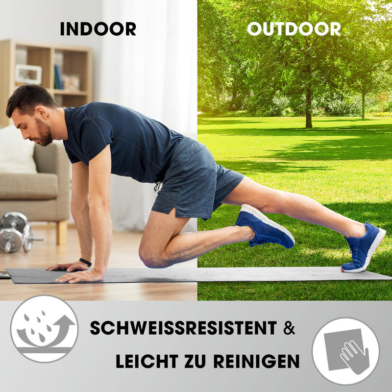 #DoYourFitness Fitnessmatte - In- & outdoor - Yoga, Gymnastik & Co - 183 x 61 x 1 cm - Grau