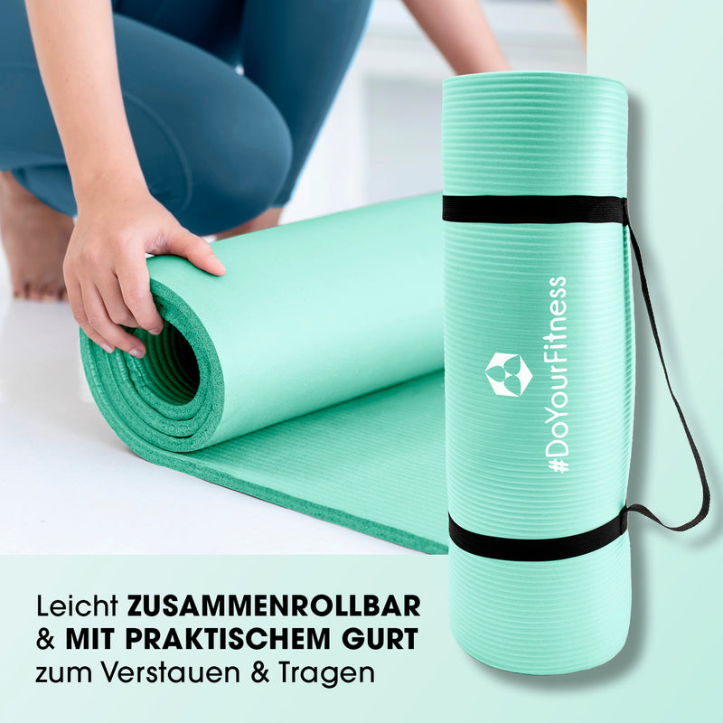 #DoYourFitness Fitnessmatte - In- & outdoor - Yoga, Gymnastik & Co - 183 x 61 x 1 cm - Türkis