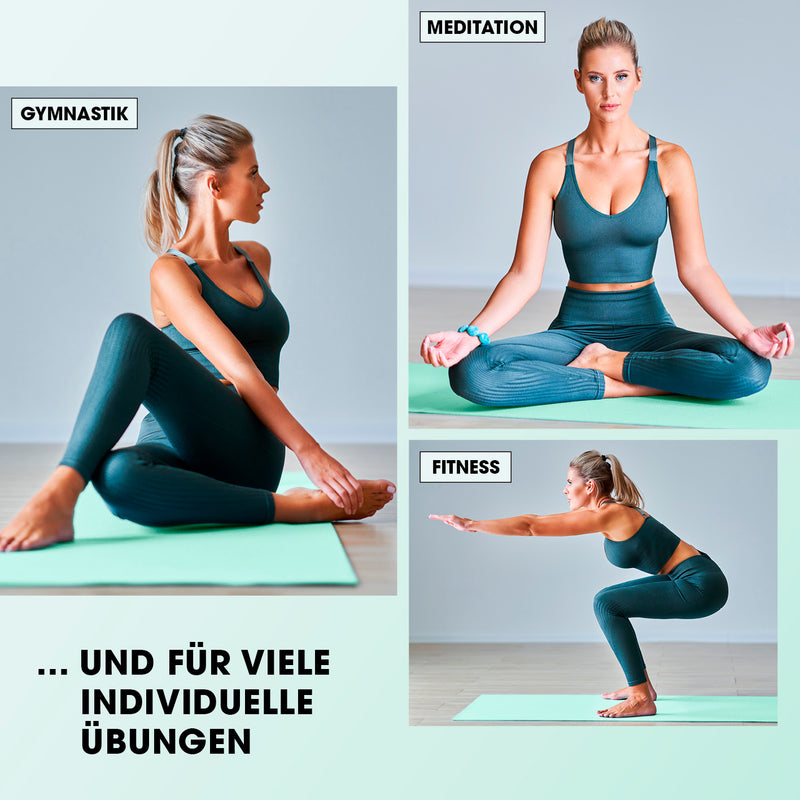 #DoYourFitness Fitnessmatte - In- & outdoor - Yoga, Gymnastik & Co - 183 x 61 x 1 cm - Türkis