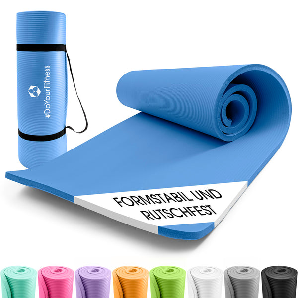 #DoYourFitness Fitnessmatte - In- & outdoor - Yoga, Gymnastik & Co. - 183 x 61 x 1,5 cm - Blau