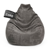 LUMALAND GIANT Cord Sitzsack mit stabiler Lehne - Grau