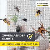 EASYmaxx Insect Protect Insektenschutzgitter mit Magnetbefestigung - bis 150 x 130 cm - Fenster