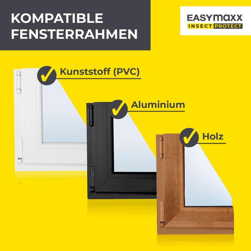 EASYmaxx Insect Protect Insektenschutzgitter mit Magnetbefestigung - bis 150 x 130 cm - Fenster - 2er-Set