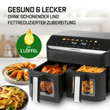 GOURMETmaxx AirGenius 2-Kammer-Heißluftfritteuse 2 x 4,5 l - Color-Touchscreen