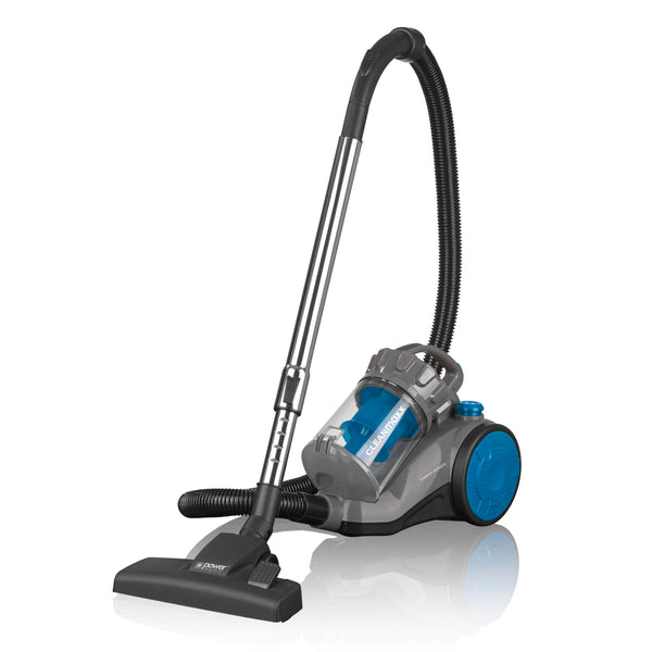 CLEANmaxx Multi-Zyklon-Staubsauger 800W schwarz/blau mit 4 Spezialdüsen und waschbarem EPA-Filter, kompakt und beutellos.