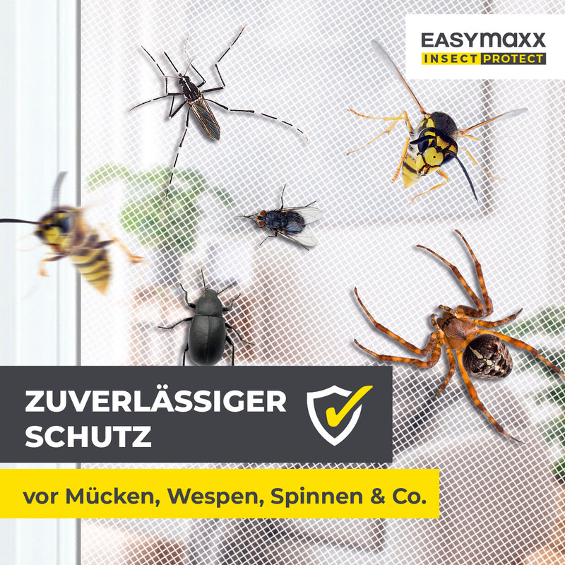 EASYmaxx Insect Protect Insektenschutzgitter mit Magnet - Fenster bis 110x130cm