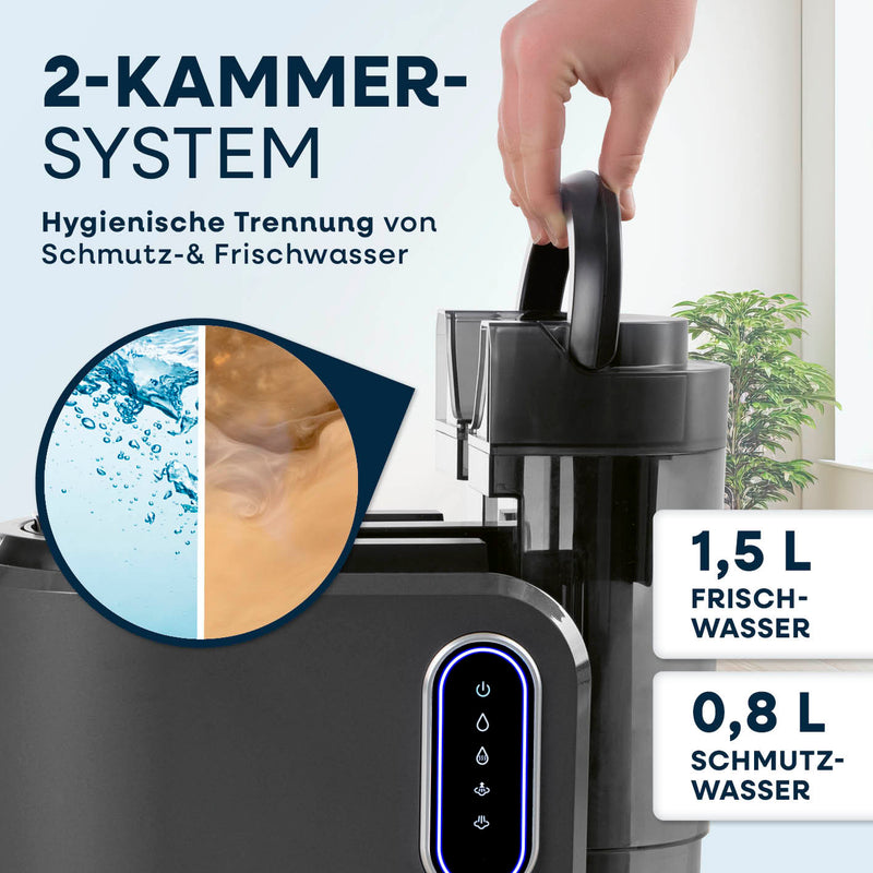 CLEANmaxx Polster- & Teppichreiniger Pro Steam - mit Heißwasser & Dampf - 2000 W