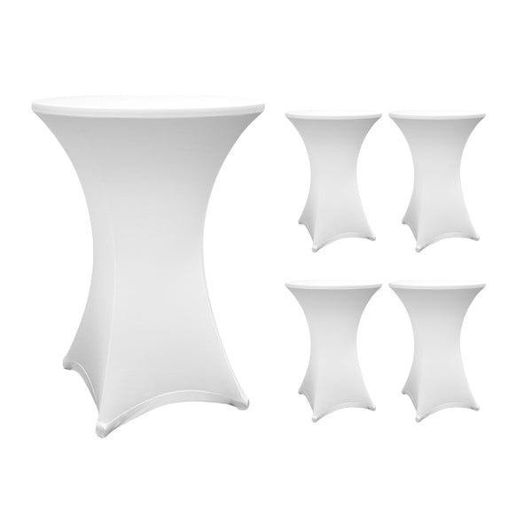 LUMALAND Stehtischhusse - Tisch Bezug - Husse -  Ø 70-75 cm - Weiß - 5er-Set