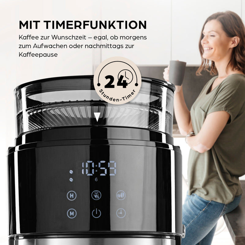 Barista Filterkaffeemaschine Touch Iso mit Mahlwerk und LED-Touchdisplay - 800W