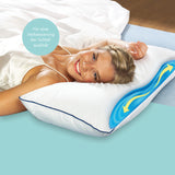 VITALmaxx Wasserkissen 80x40 cm weiß/grau mit Wassertank für individuell regulierbaren Härtegrad und verbesserten Schlafkomfort.