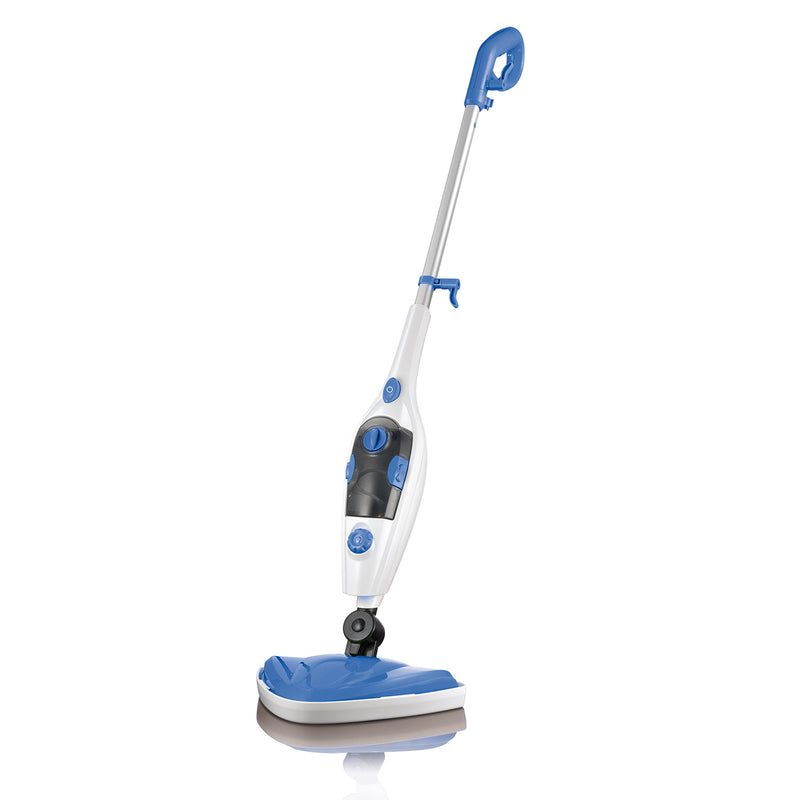 CLEANmaxx Dampfbesen mit Dampfregulierung - blau/weiß