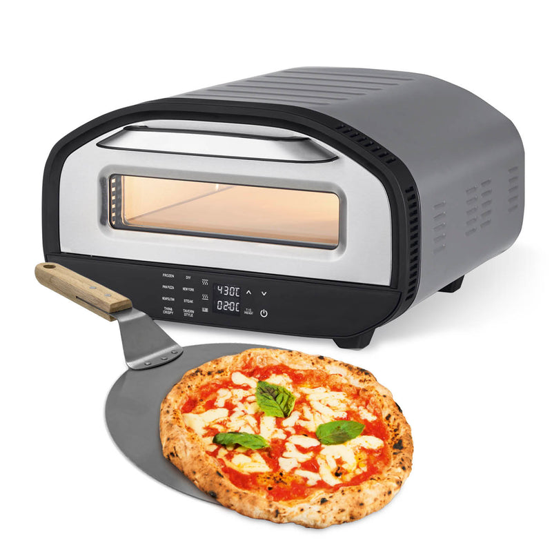 GOURMETmaxx Elektro-Pizzaofen mit Pizzaheber | Touchdisplay, Timer, 8 Programme