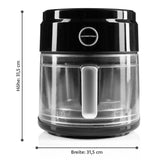 GOURMETmaxx Heißluft-Fritteuse Digital mit Glas-Garkorb 3,3 l schwarz, 60-Minuten-Timer, Touch-Display, Temperaturregelung 80-200 °C.