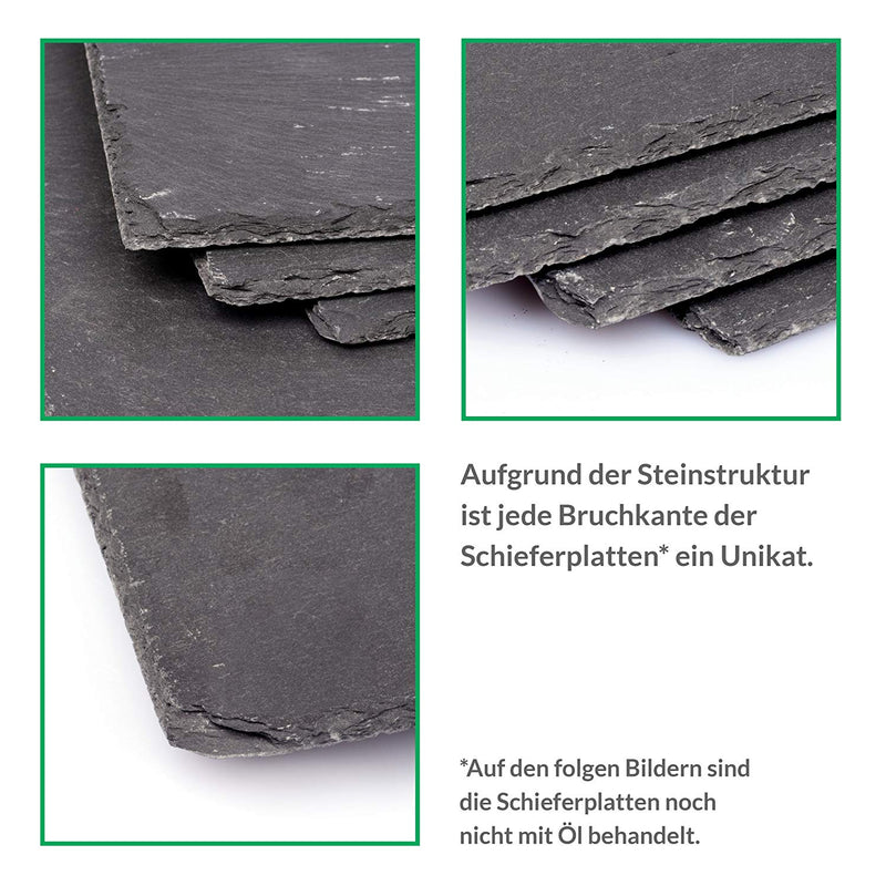 Minuma® Schieferplatten 30x20 cm aus Naturgestein - 6er-Set - Schwarz