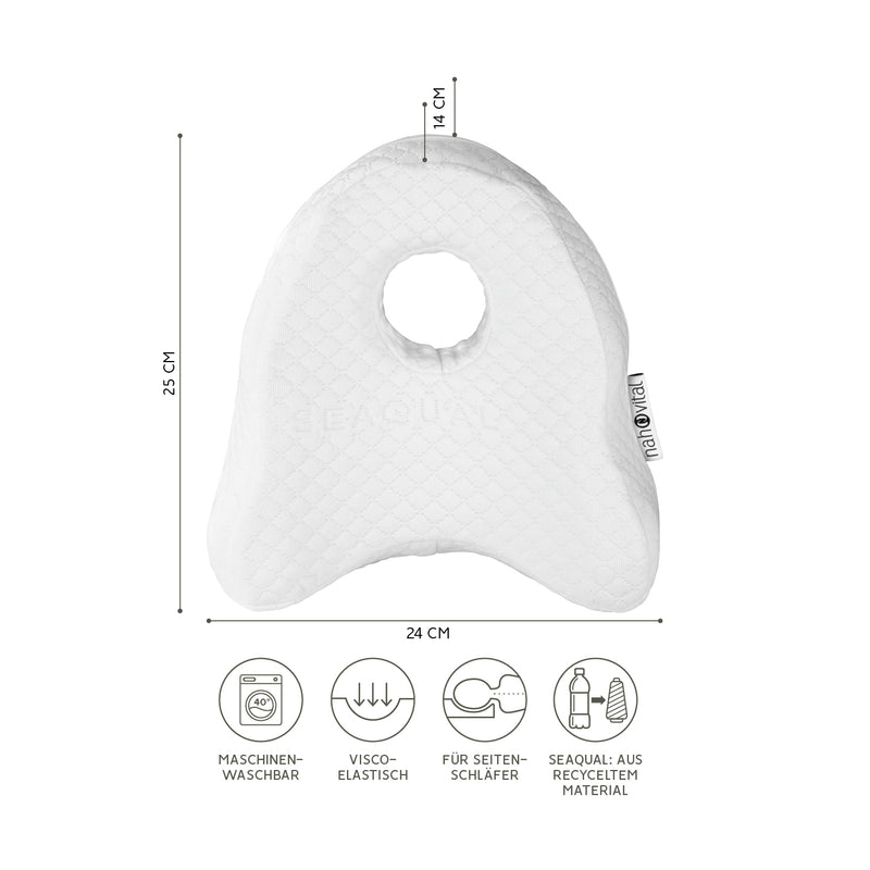 nah-vital Kniekissen Memory-Schaum - SEAQUAL-Bezug - weiß