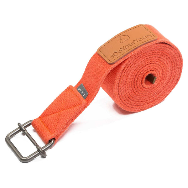 #DoYourYoga Yogagurt Yaro mit stabilem Metallverschluss - 1,9 m x 3,8 cm - Orange