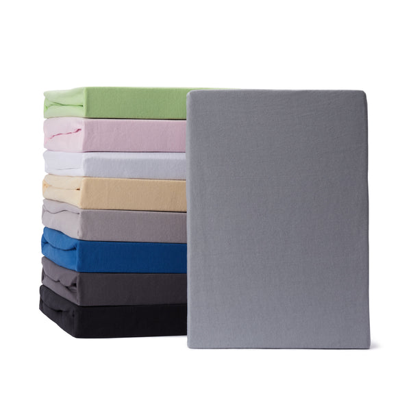 LUMALAND Comfort Jersey Spannbettlaken - 160 g/m² 100% Baumwolle - 180 x 200 cm - 200 x 200 cm - Frostgrau