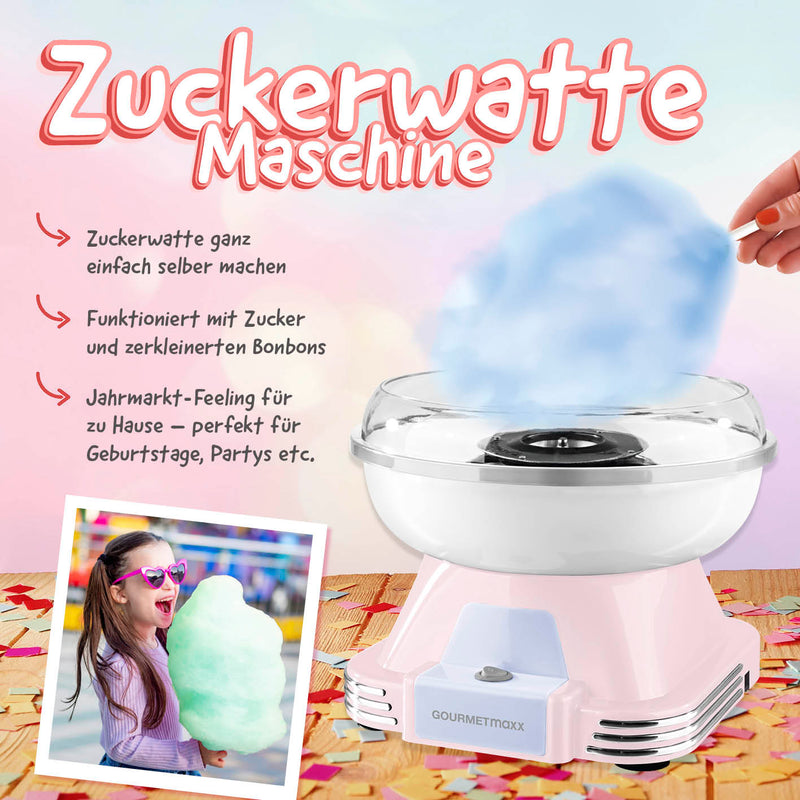 GOURMETmaxx Zuckerwatte-Maschine - rosa