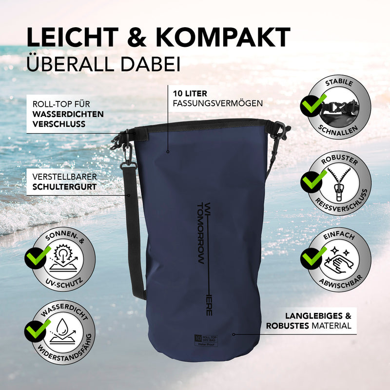 Where Tomorrow Dry Bag 10L - Style 02 - Dunkelblau