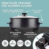 GOURMETmaxx elektrische Partypfanne - Ø 30 cm - mit Thermostat und Glasdeckel