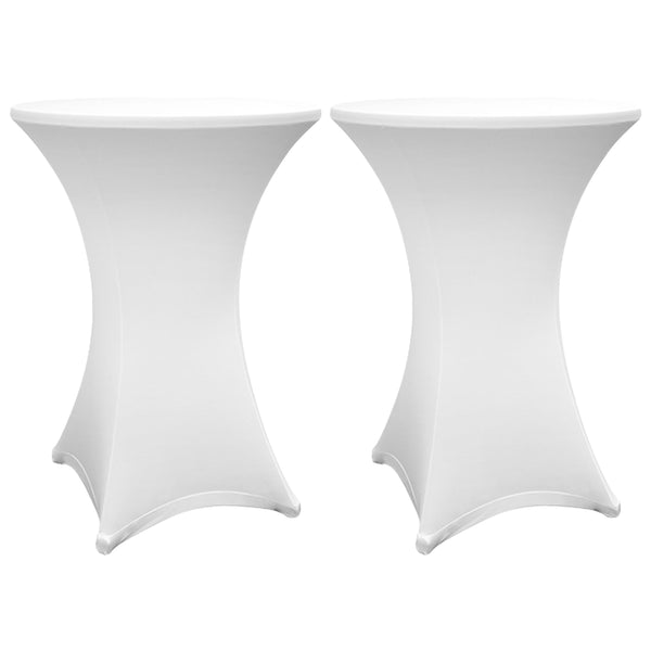 LUMALAND Stehtischhusse - Tisch Bezug - Husse -  Ø 80-85 cm - Weiß - 2er-Set