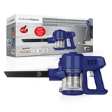 CLEANmaxx Akku-Zyklon-Staubsauger blau/silber mit kabelloser Zyklontechnologie und Fugendüse für vielseitiges Saugen.