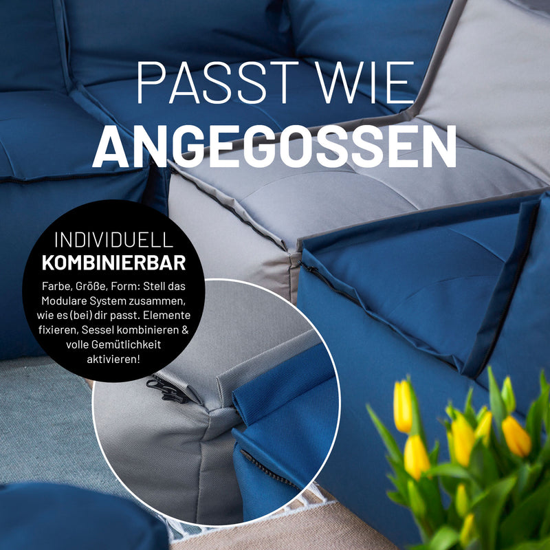 LUMALAND Sitzsack-Sofa Sessel - Kombinierbar mit dem Modularen System - 400 L - Pastell Grün