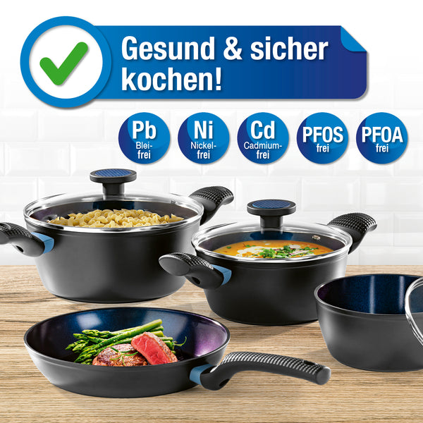 BRATmaxx Koch- & Bratset - 3 Töpfe & 1 Pfanne - Aluminium - antihaftbeschichtet