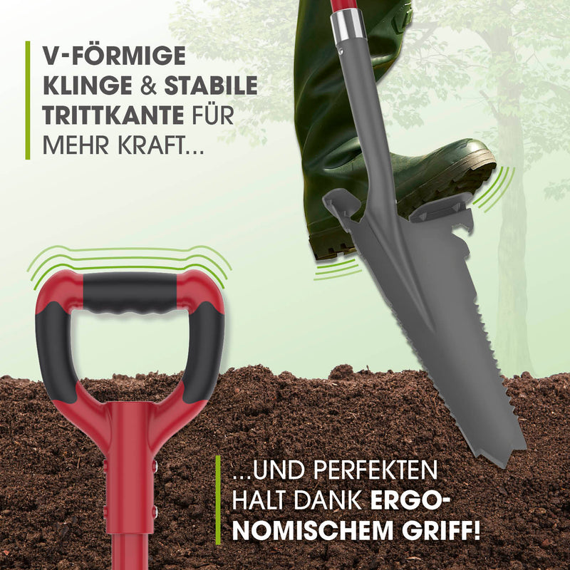 EASYmaxx Spaten- & Wurzelsäge - 114 cm - grau/rot