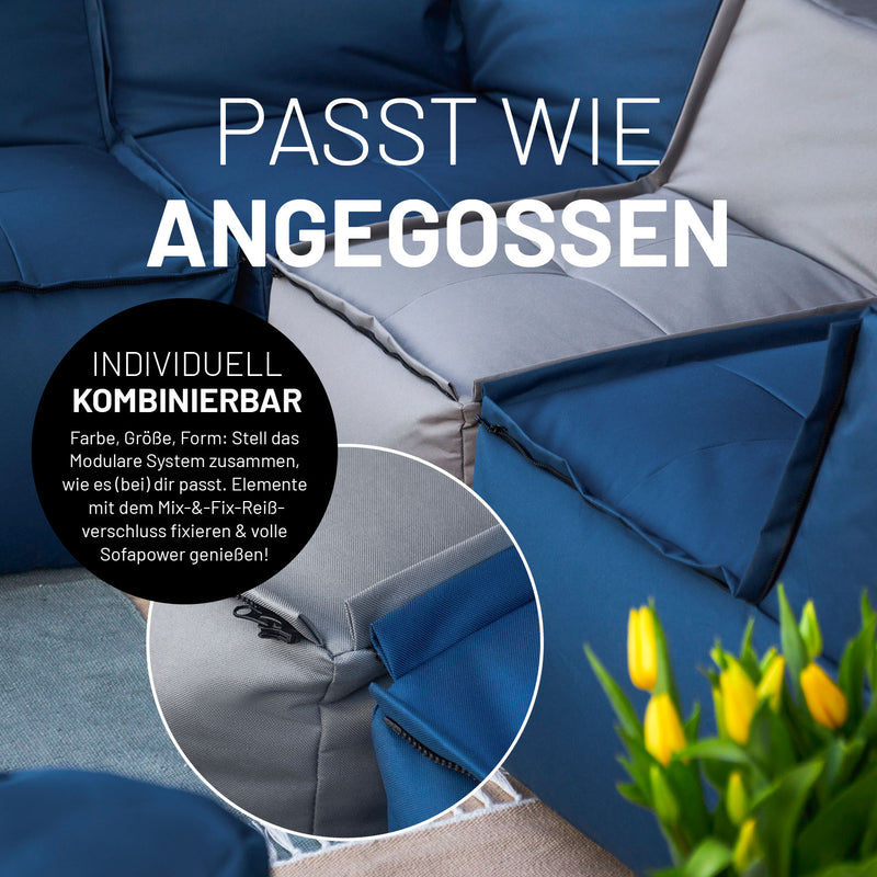 LUMALAND Sitzsack-Sofa Mittelstück - Kombinierbar mit Modularem System - 200 L - Senfgelb