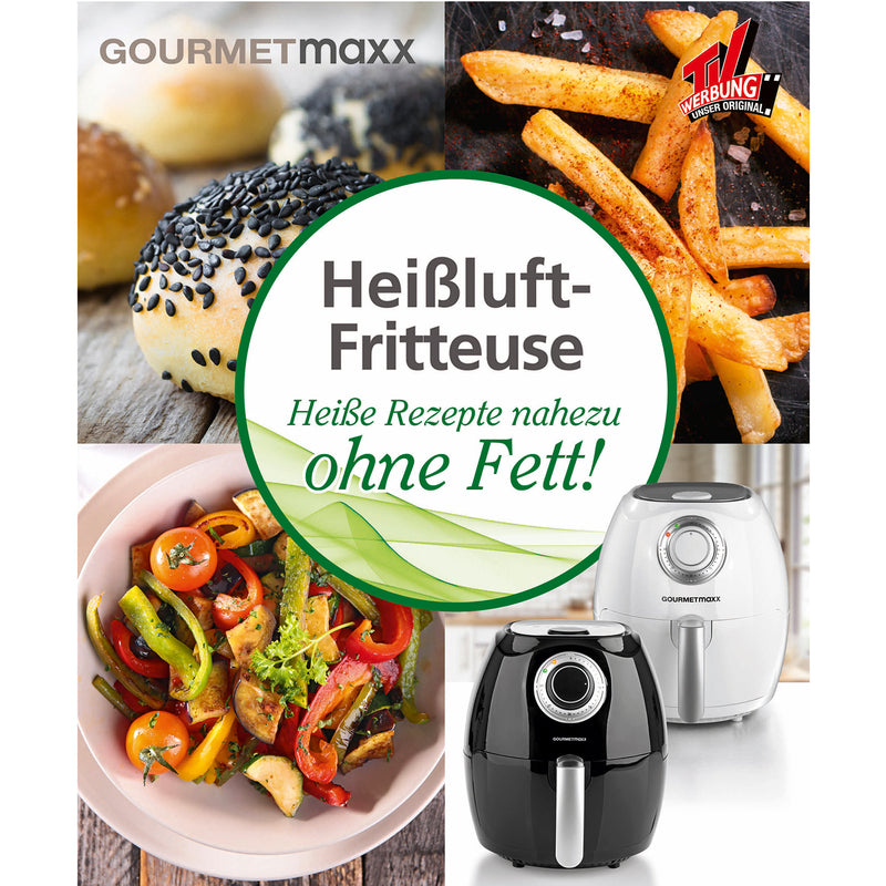 GOURMETmaxx Buch Heißluft-Fritteuse mit 70 Rezepten für fettarmer Genuss und schnelle Zubereitung ohne Fett.