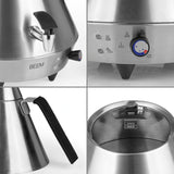 PYRAMID Samowar - 4 l aus Edelstahl mit Ausguss, Temperaturregler, isoliertem Griff und 4 l Wasserbehälter für Gastro und Zuhause.