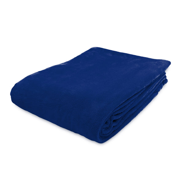LUMALAND Kuscheldecke - 220x240cm, weiche blaue Sofadecke aus Coral-Fleece, pflegeleicht und ideal als Tagesdecke oder Wolldecke.