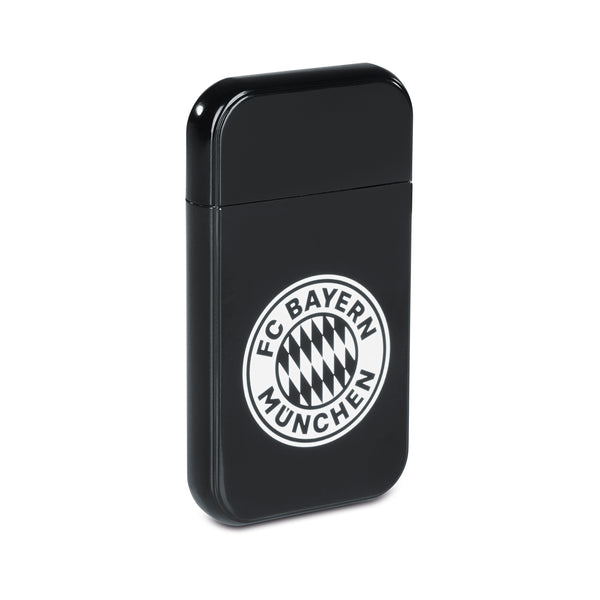 FC BAYERN MÜNCHEN USB-Feuerzeug mit Glühspirale, schwarz, elektronisch, wiederaufladbar, ohne Flamme, bis zu 40 Anwendungen pro Ladung.