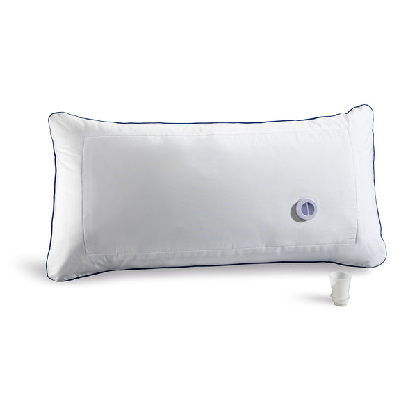VITALmaxx Wasserkissen 80x40 cm weiß/grau mit integriertem Wassertank zur Härtegradregulierung und weicher Faserfüllung.