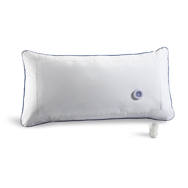 VITALmaxx Wasserkissen 80x40 cm weiß/grau mit integriertem Wassertank zur Härtegradregulierung und weicher Faserfüllung.