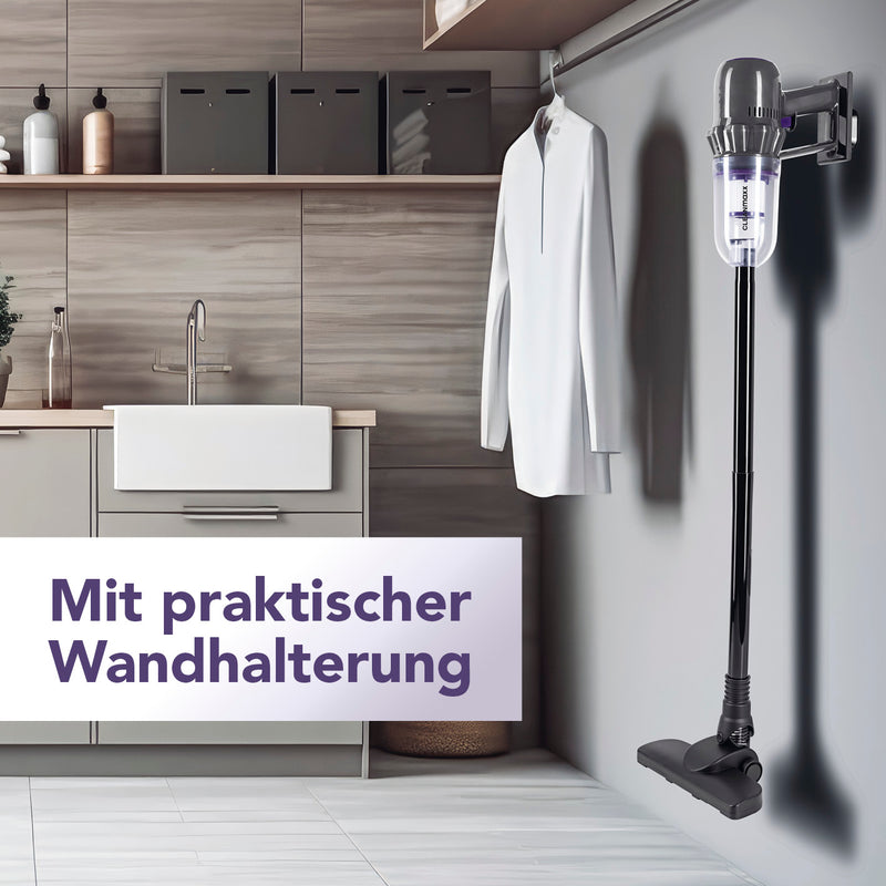 CLEANmaxx Akku-Staubsauger 2in1 - Hand- & Bodensauger kabellos, ladbar - 2 Düsen