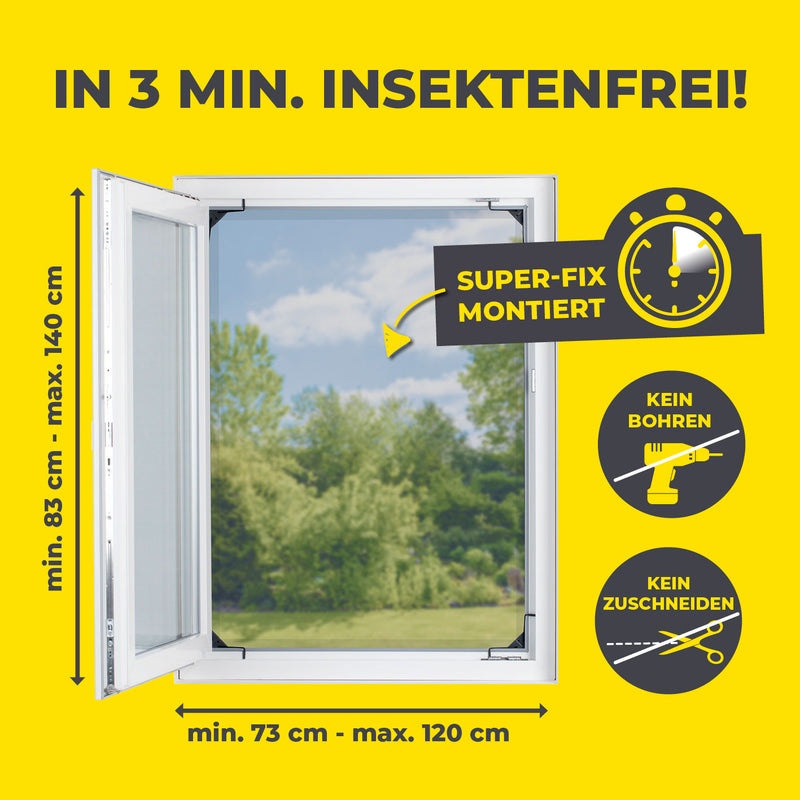 EASYmaxx Insect Protect  Teleskop-Insektenschutzgitter mit Netz - anthrazit