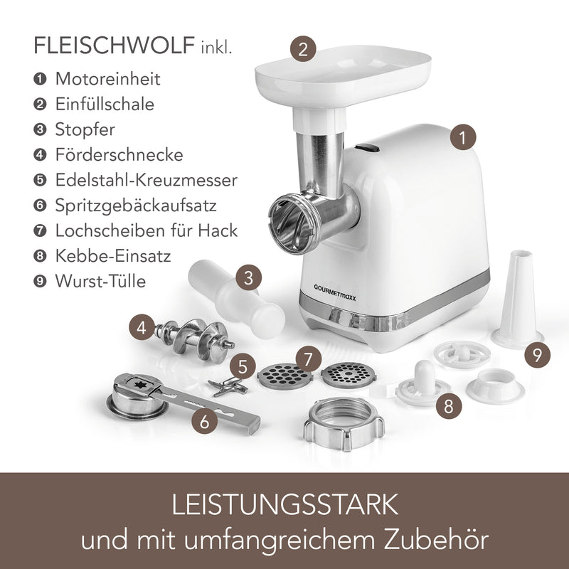 GOURMETmaxx Fleischwolf - Weiß