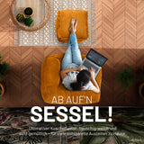 LUMALAND Modularer Sessel aus der Cord-Reihe, 96x72x70 cm - Bezug soft & waschbar - Senfgelb