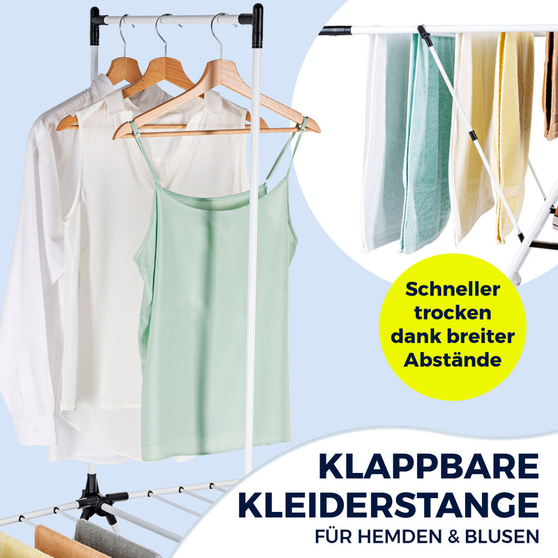 EASYmaxx Falt-Wäscheständer 1800 - klappbare Kleiderstange - 18 m Trockenlänge