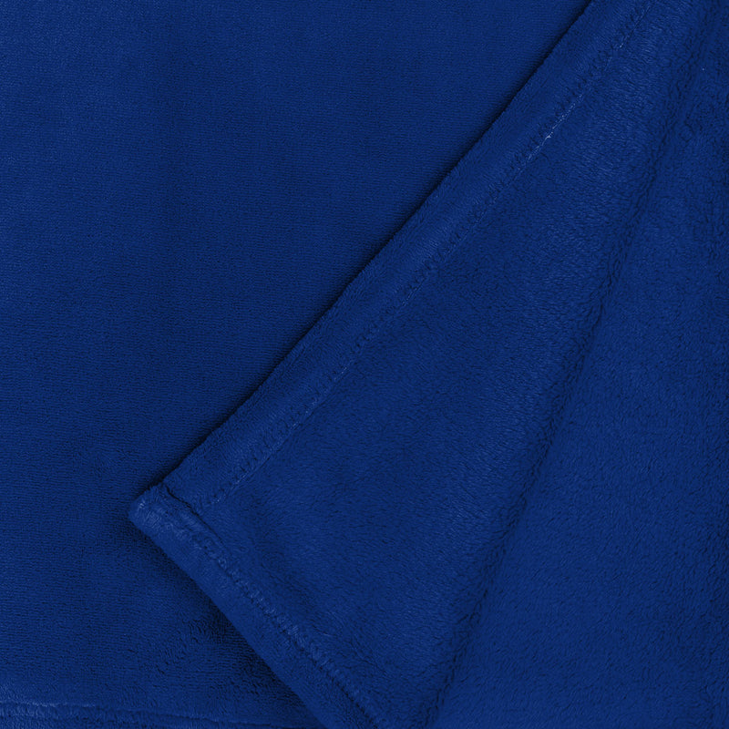 LUMALAND Kuscheldecke - 220x240cm, weiches blaues Coral-Fleece, waschbar bei 30°C, ideal als Sofadecke und Tagesdecke.