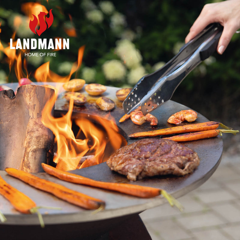 LANDMANN Feuerschalen-Wagen + Plancha-Grill KORREO - Ø 70 cm