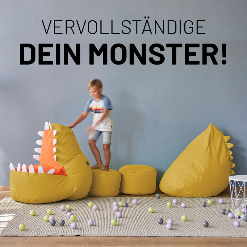 LUMALAND Kindersitzsack Animal Line Monster - Senfgelb