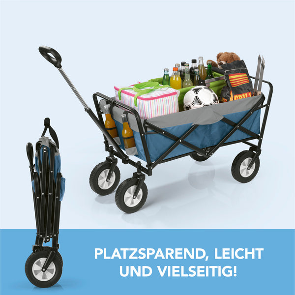 EASYmaxx Bollerwagen faltbar - blau/grau