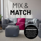 LUMALAND Sitzsack-Hocker - Kombinierbar mit modularem System, 200 L, Rotwein, vielseitig mit Mix-&-Fix-Reißverschluss, langlebig und pflegeleicht.