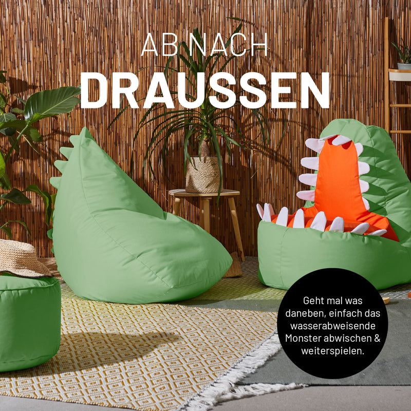 LUMALAND Kindersitzsack Animal Line Monster - Senfgelb